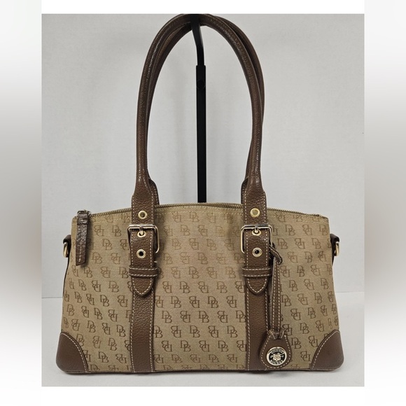 Dooney & Bourke Tan and Brown Signature Shoulder Bag - Picture 1 of 10